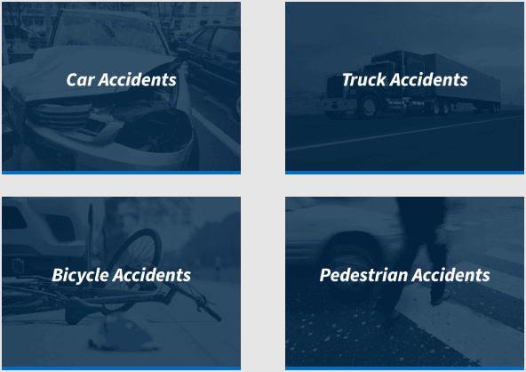 Car Accident, Truck Accident, Bicycle Accident, Pedestrian Accident